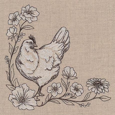 In Your Corner of the Country Hen Etching