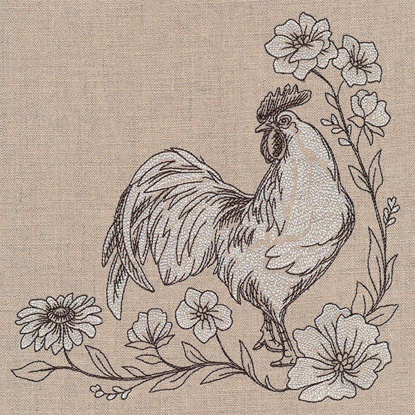 In Your Corner of the Country Rooster Etching