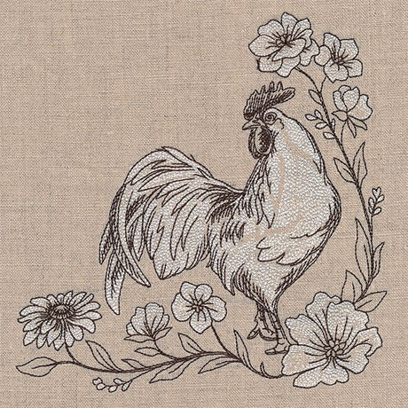 In Your Corner of the Country Rooster Etching