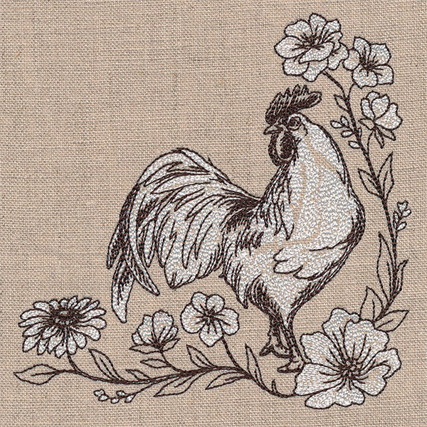 In Your Corner of the Country Rooster Etching