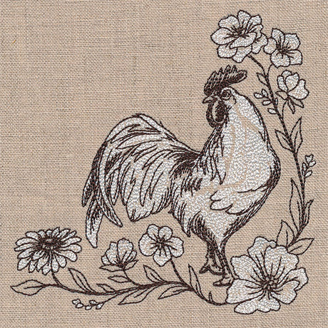 In Your Corner of the Country Rooster Etching