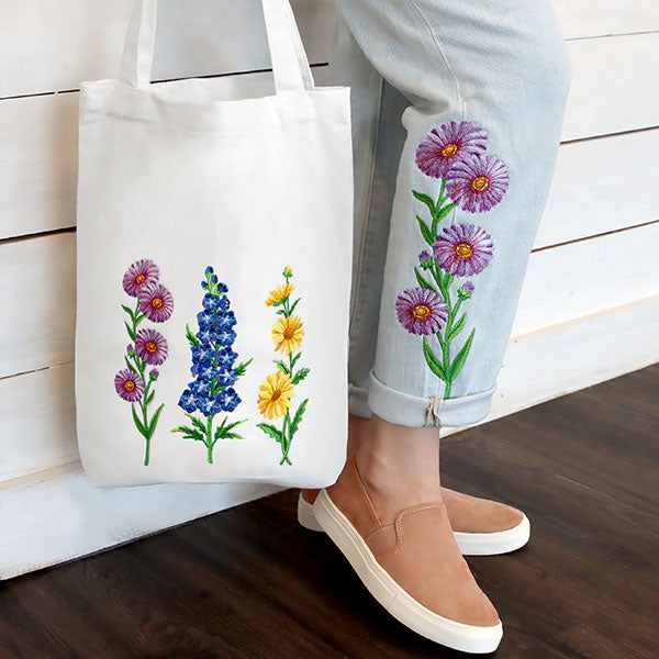 Delight and Belladonna Delphinium Tall Border – Embroidery Library