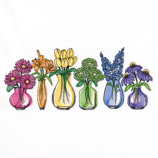 Wildflower Jar Bouquets Border