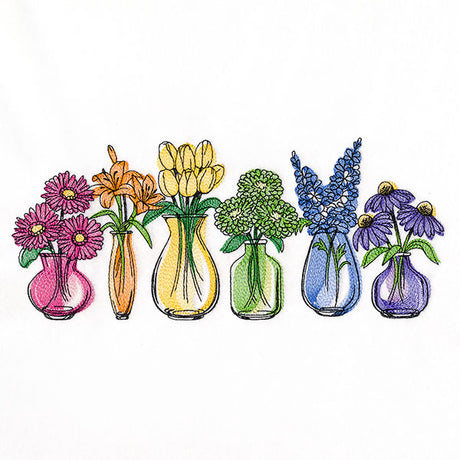 Wildflower Jar Bouquets Border