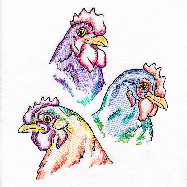 Rainbow Chicken Portrait