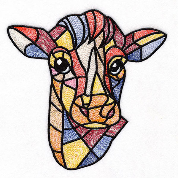 A Touch of Modern Stained Glass Cow