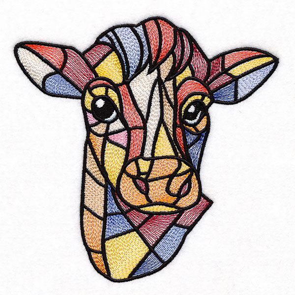 A Touch of Modern Stained Glass Cow
