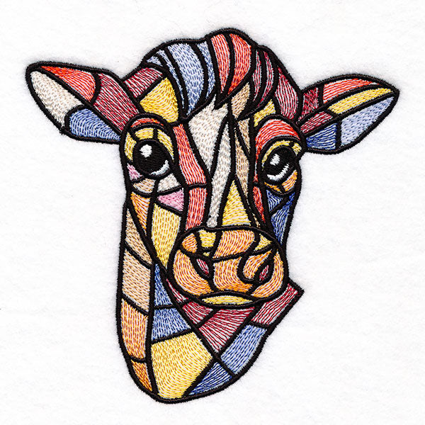 A Touch of Modern Stained Glass Cow