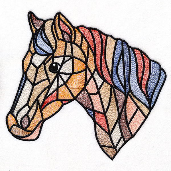 A Touch of Modern Stained Glass Horse