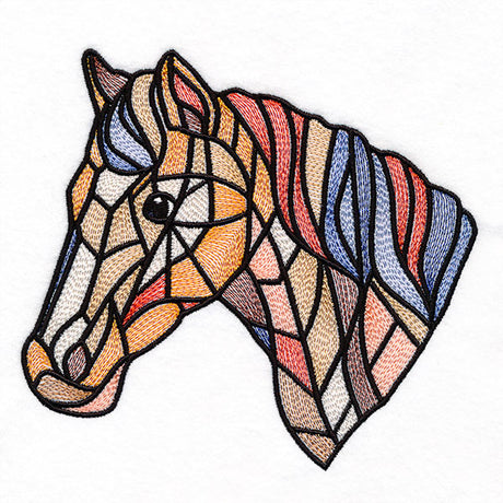 A Touch of Modern Stained Glass Horse