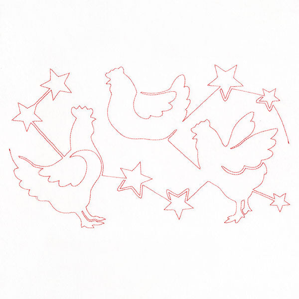 Americana Stars & Chickens (Edge-to-Edge Quilting)