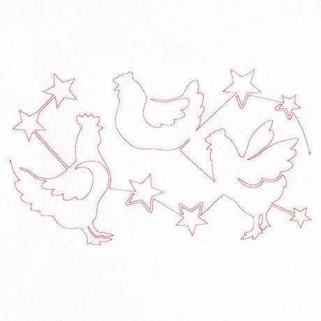 Americana Stars & Chickens (Edge-to-Edge Quilting)
