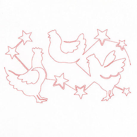 Americana Stars & Chickens (Edge-to-Edge Quilting)