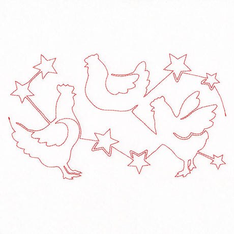 Americana Stars & Chickens (Edge-to-Edge Quilting)