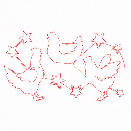 Americana Stars & Chickens (Edge-to-Edge Quilting)