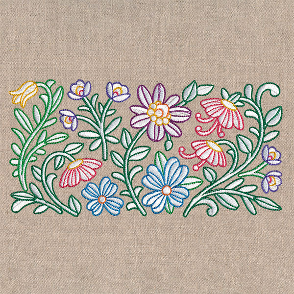 Blooming in Spring Flowers Border