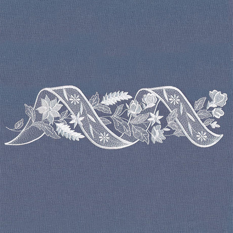 Sheer Elegance Ribbons and Flowers Border
