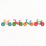 Cruising on Buttons Bicycle Border