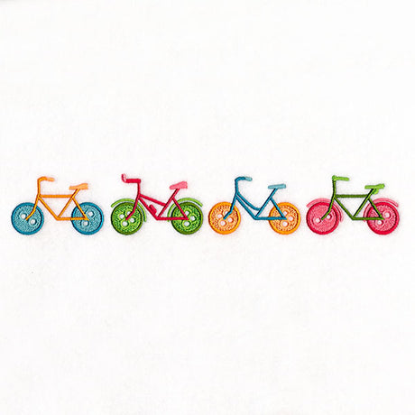 Cruising on Buttons Bicycle Border
