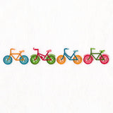 Cruising on Buttons Bicycle Border