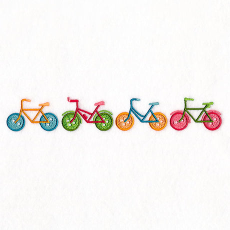 Cruising on Buttons Bicycle Border