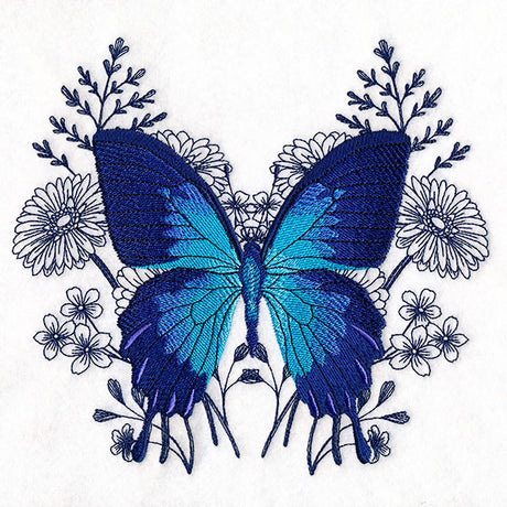 Ulysses Swallowtail Butterfly and Asters