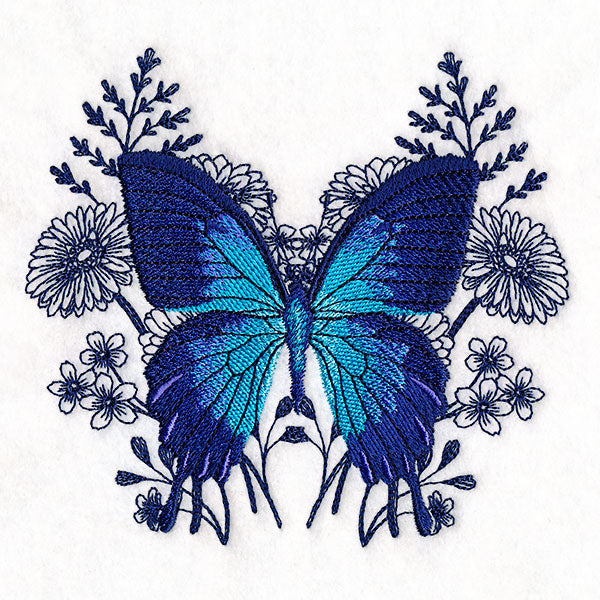 Ulysses Swallowtail Butterfly and Asters