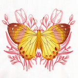 Harlequin Metalmark Butterfly and Tulips