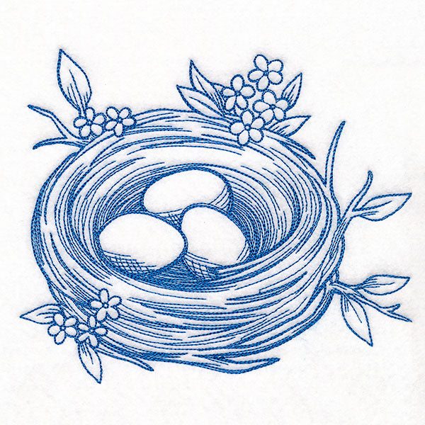 Delicate Nature Nest Etching