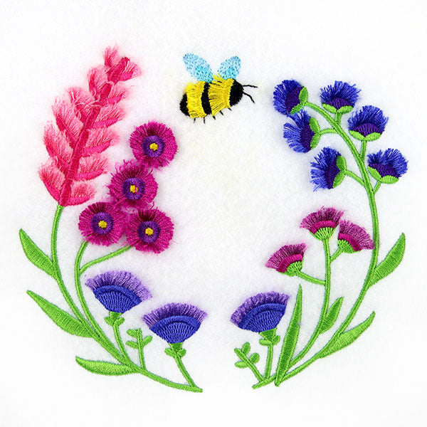 Buzzing with Sunshine Flowers Wreath (Fringe)