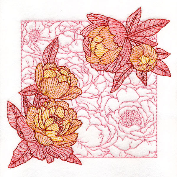 Pops of Peony Flower Square