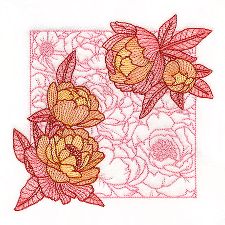 Pops of Peony Flower Square