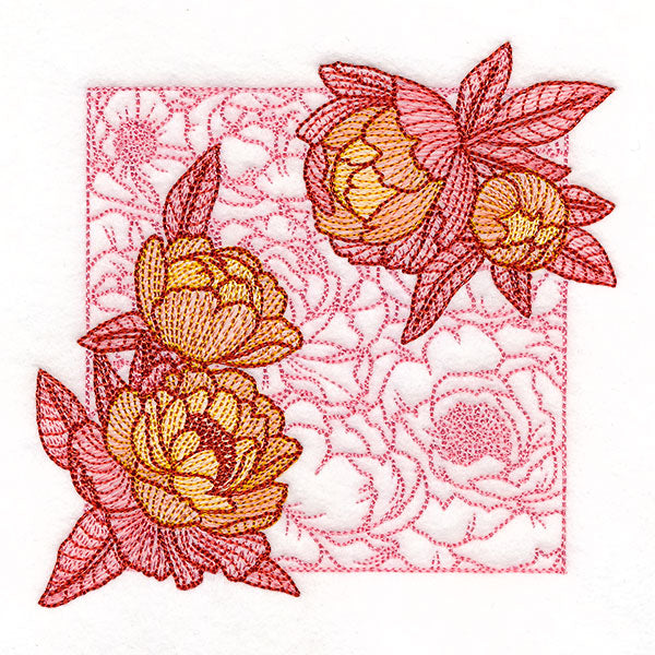 Pops of Peony Flower Square
