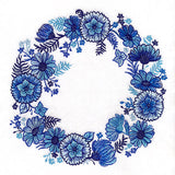 Delft Blue Flowers Kitchen Wreath