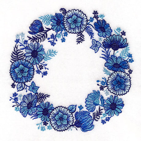 Delft Blue Flowers Kitchen Wreath