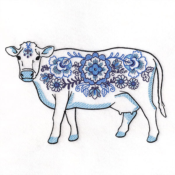 Delft Blue Flowers Dairy Cow