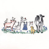 Laundry Day Farm Animals Clothesline
