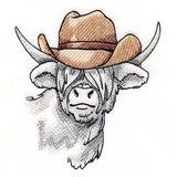 Country Western Highland Cow