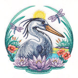 On the Pond at Sunset Blue Heron Wreath