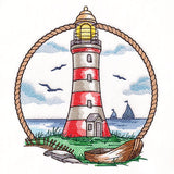 Lighthouse by the Bay Wreath Scene