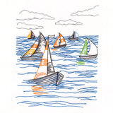 Sailboats in the Regatta Oceanside Etching Scene