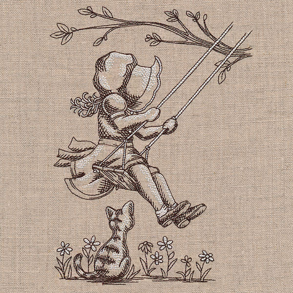Swinging on Trees Sunbonnet Sue