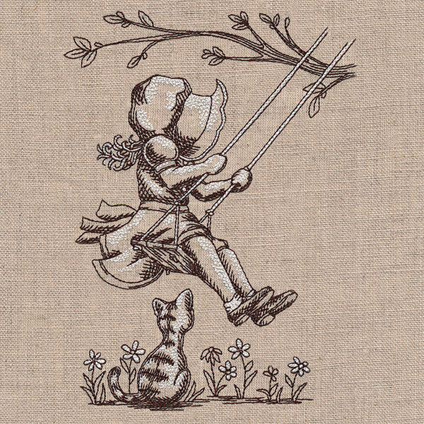 Swinging on Trees Sunbonnet Sue