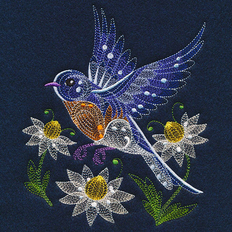 Sheer Magic Bluebird & Flowers