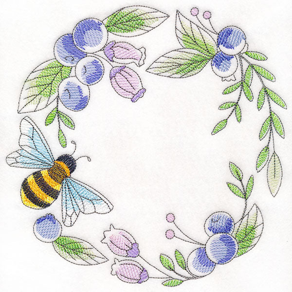Buzzing Bee and Blueberries Wreath