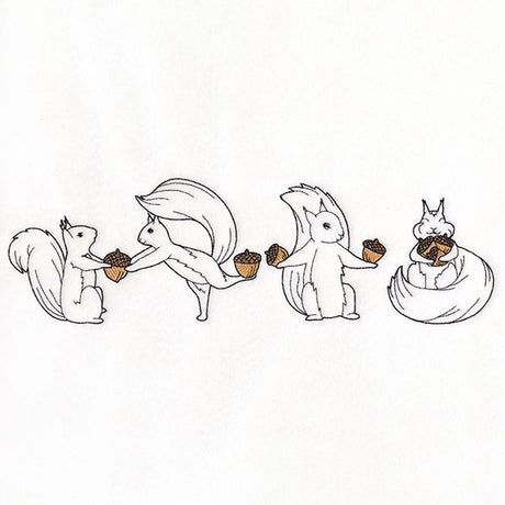 Gather and Share Squirrels Border
