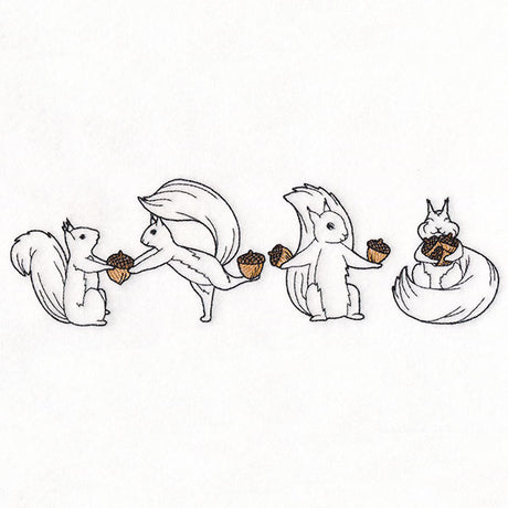 Gather and Share Squirrels Border