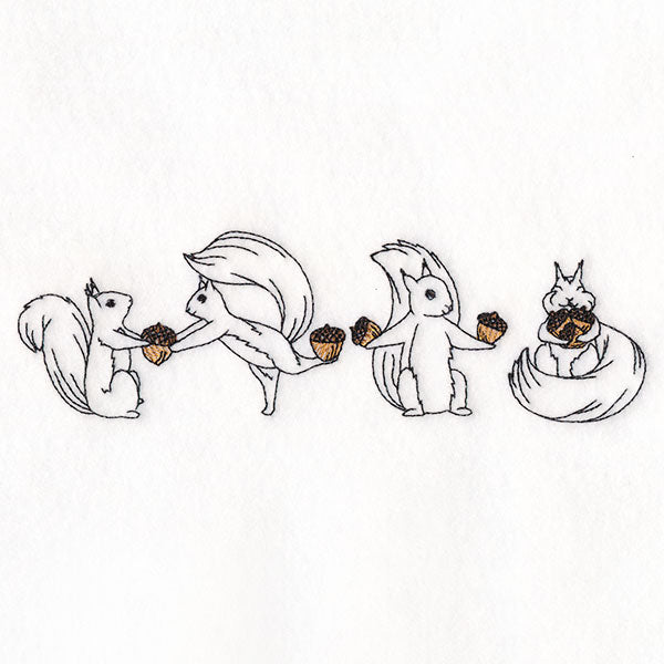 Gather and Share Squirrels Border