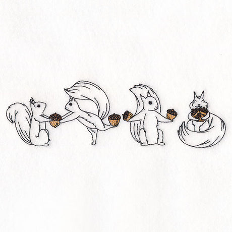 Gather and Share Squirrels Border