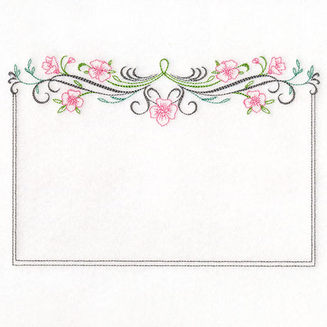 Calligraphy and Flowers Quilt Label
